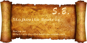 Stojkovits Beatrix névjegykártya